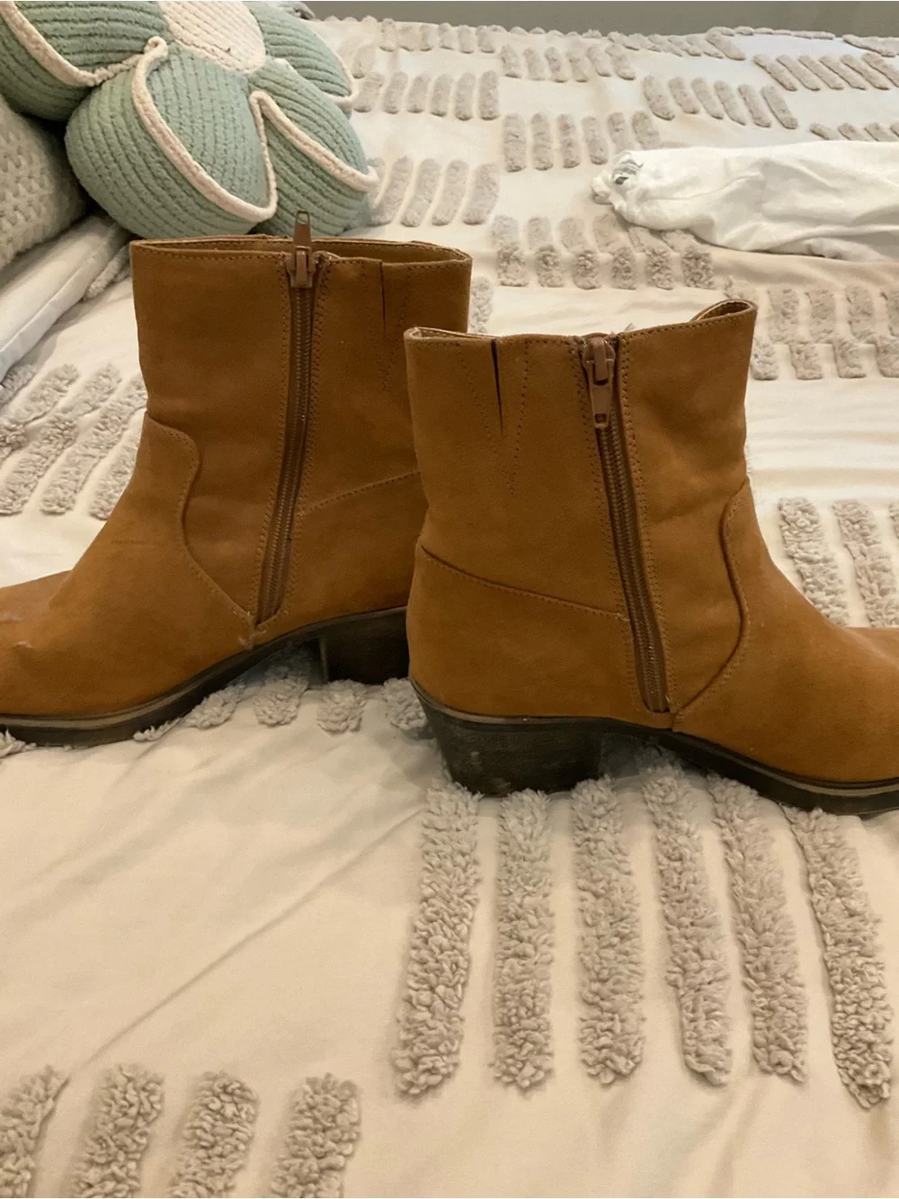 Amazon Tan Suede Fringe Ankle Boots